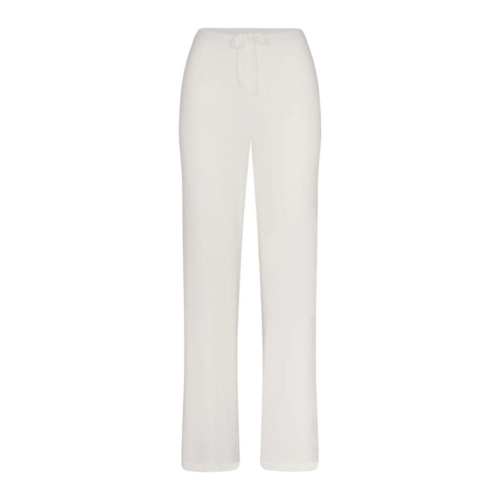 SKIMS Soft Lounge Rib Pajamas - Sleep Pant - Marble White Sz L
